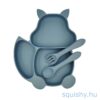 SquishyPlate - Mókus mintás Kék baba tányér