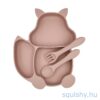 SquishyPlate - Mókus mintás Pink baba tányér