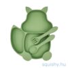 SquishyPlate - Mókus mintás Zöld baba tányér